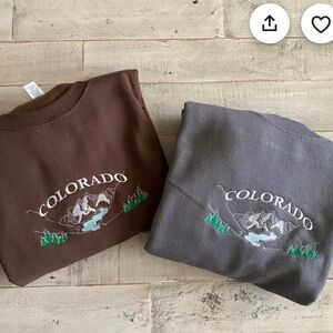 Embroidered Colorado Sweatshirt - Brown M